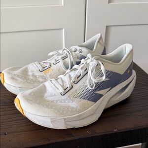 New Balance White and Blue Sneakers